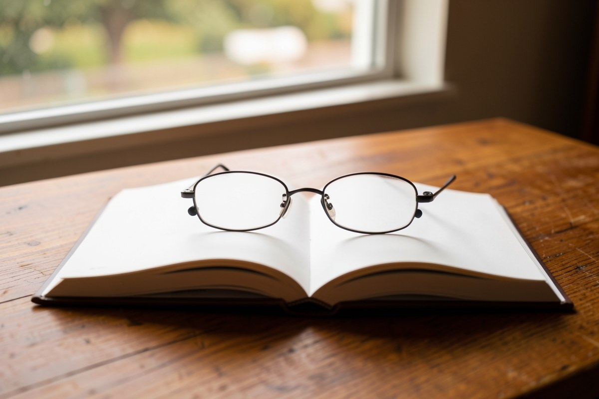 An open book with a pair of reading glasses, suggesting careful reading of important information.